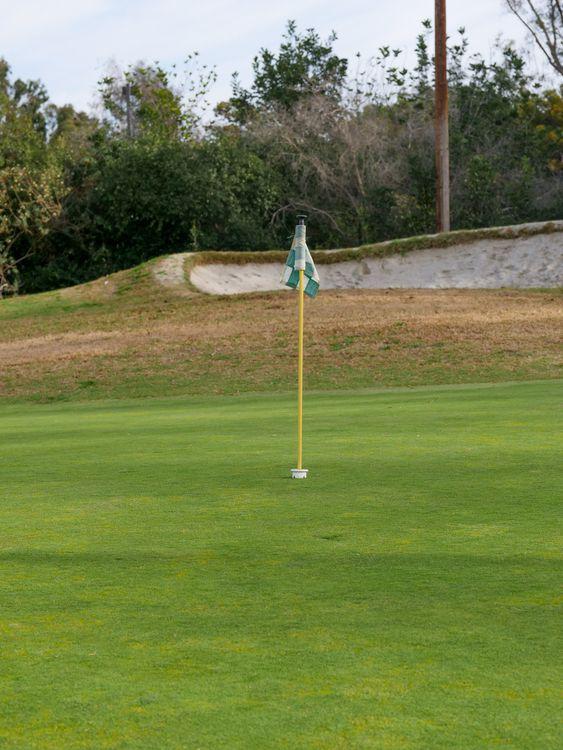 a flag on the green